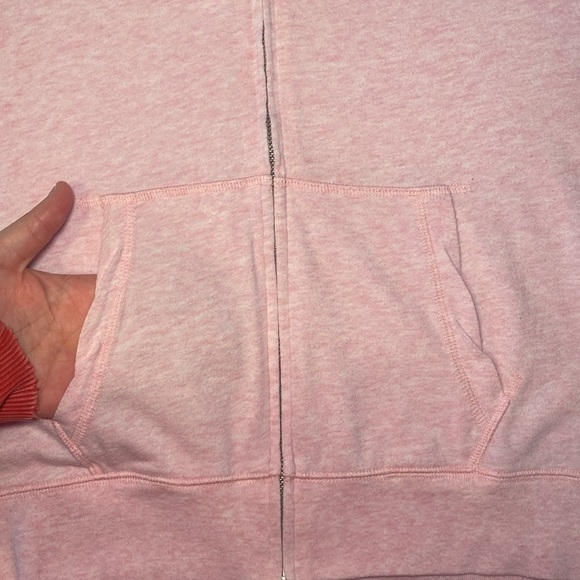 Victoria Secret PINK Lightweight Light Pink Perfect Zip Hoodie Size Medium EUC - Picture 7 of 14
